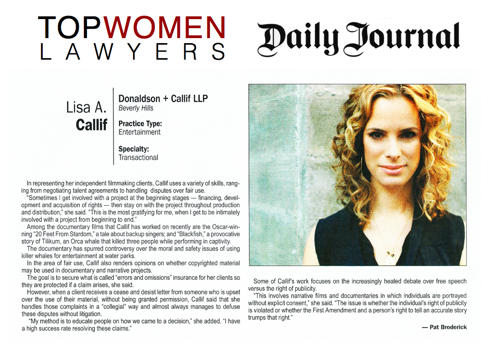 Daily Journal - Lisa A. Callif - Donaldson _+ Callif